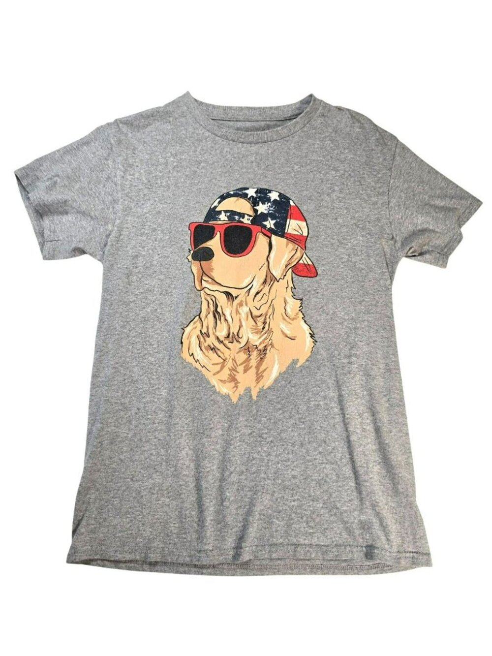 Dog Labrador Lover Patriotic Fourth of July T Shirt Tee Size Womens Medium